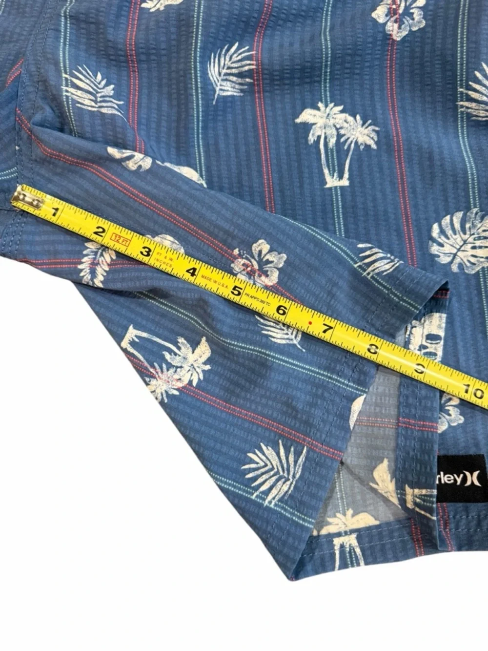 Hurley Boys XL Swim Trunks Blue Tropical Skull Print Board Shorts Mesh Lined - Picture 9 of 10